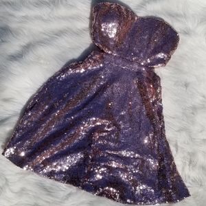 Pink sequin baby doll dress